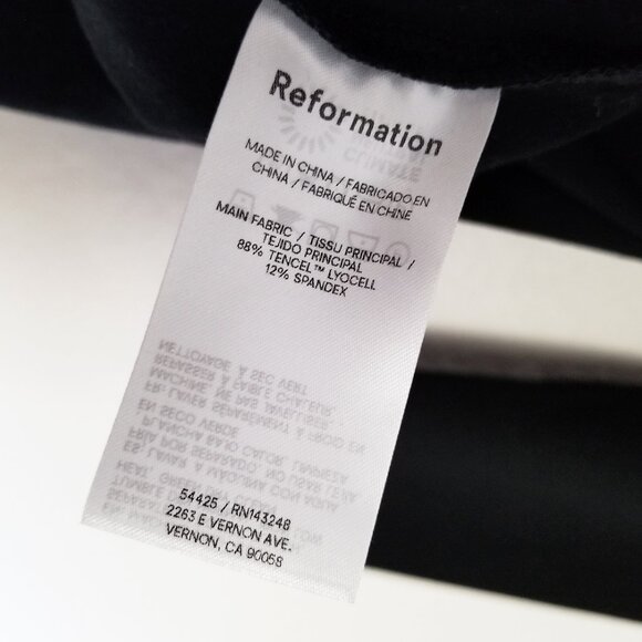 REFORMATION Jaelynn Knit Dress S Black Boat Neck Long Sleeve Mini $148 Tencel - Picture 10 of 15